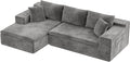 Homall 109 Boneless Couch with Memory Foam Modular Sectional Sofa with L-Shape Chaise Cloud Couch with Deep Seat Dual Cup Holders &amp Side Pockets No Assembly Required (Gray)