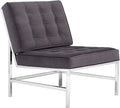 Studio Designs Home Modern Ashlar Velvet Accent Chair Lounge Chair for Living Room Bedroom or Office Polyester Fabric in Mink Brown Chrome