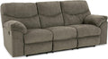 Signature Design by Ashley Alphons Transitional Tufted Reclining Sofa Light Gray