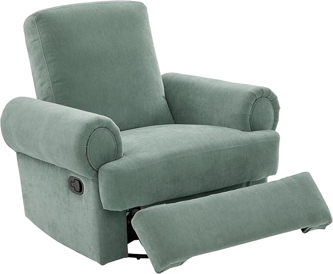 Christopher Knight Home Besty Chenille Upholstered Swivel Recliner Chair Wooden Swivel Accent Chair with Adjustable Backrest Super Comfort Rocker Recliner Sofa for Living Room/Bedroom Mint Green