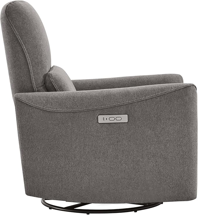CHITA Power Recliner Chair Swivel Glider FSC Certified Fabric Living Room Reclining Sofa Chair with Lumbar Support Metal Grey