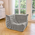 N&ampV Fireside Corner Sofa Mid Century Armless Floor Lounge Chair Soft Premium Corduroy Foam Accent Chair for Living Room Bedroom and Office (Harbour Grey)