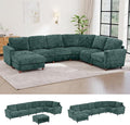 159 Inch Oversized Modular Sectional Sofa with Curved Corner Convertible U/L-Shaped Cloud Couch with Moveable SeatStorage OttomanCupholders Living Room Chenille Fabric Sofa | Breathable material