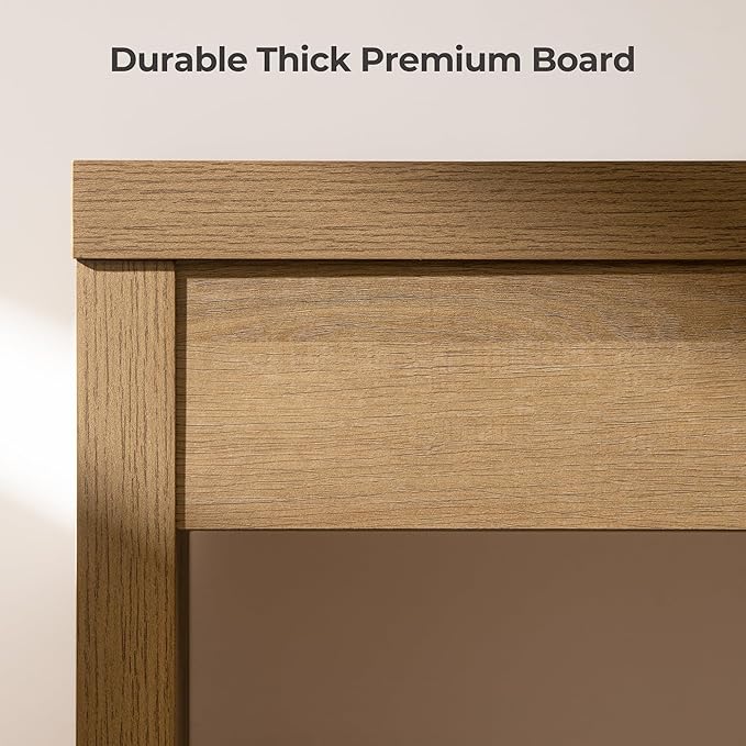 SICOTAS Home Office Executive Desk - 47-Inch Computer Desk with Drawer Farmhouse Writing Study Desk with StorageBoho Makeup Vanity Table for Bedroom (Reclaimed Caramel Oak 2 Pieces)