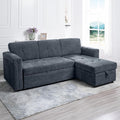 Naomi Home Lily Reversible Sleeper Sectional with Storage and USB Ports Gray/Microfiber