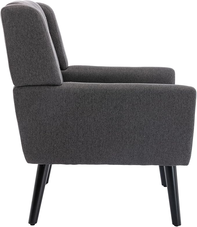 Modern Velvet Accent Chair/Living Room Chair/Arm Chair/Lounge Chair with Solid Wood LegsSuitable for Clubs Living Rooms Offices Balconies (Dark Gray)