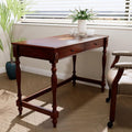 Large Computer Desk Office Table with 2 Drawers 46 Solid Wood Study Writing Desk Workstation with Storage Space Mid-Century Vanity Dressing Table for Home OfficeCherry Walnut BSZ1533WD