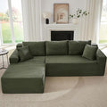 104 Cloud L Shape Couch with Chaise Modular Sectional Couches with Deep Seat Corduroy Sofas for Living Room Boneless Memory Foam Couch No Assembly (Saga Green Left Facing Chaise)