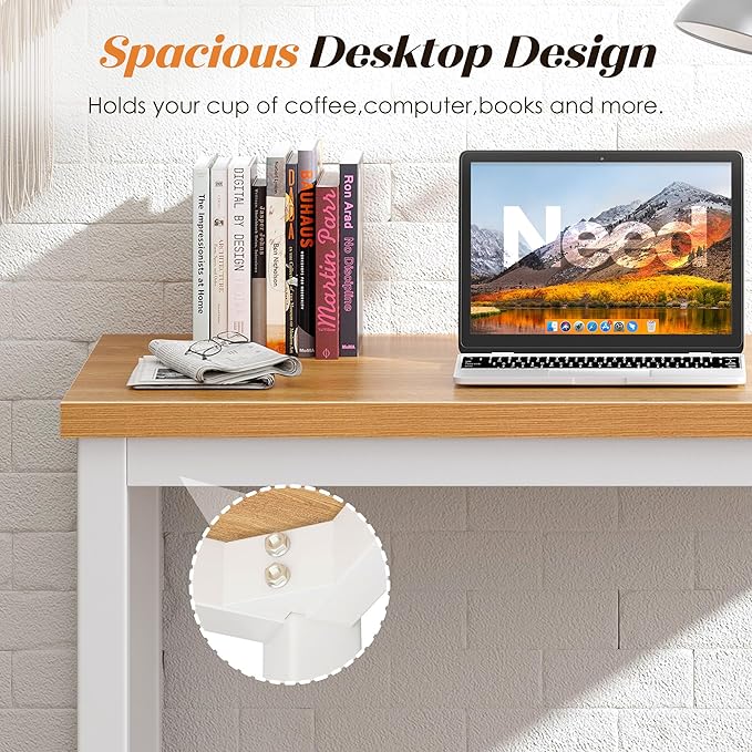 Need Small Computer Desk 31-1/2'' Sturdy and Heavy Duty Writing Desk for Study Table Laptop Desk AC3BW (80 * 40)