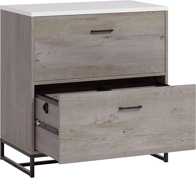 File Cabinet with Lock 2 Drawer Modern Farmhouse Small Storage Cabinet Organizer for HomeOffice Under Desk Locking Drawers Filing CabinetsBrown