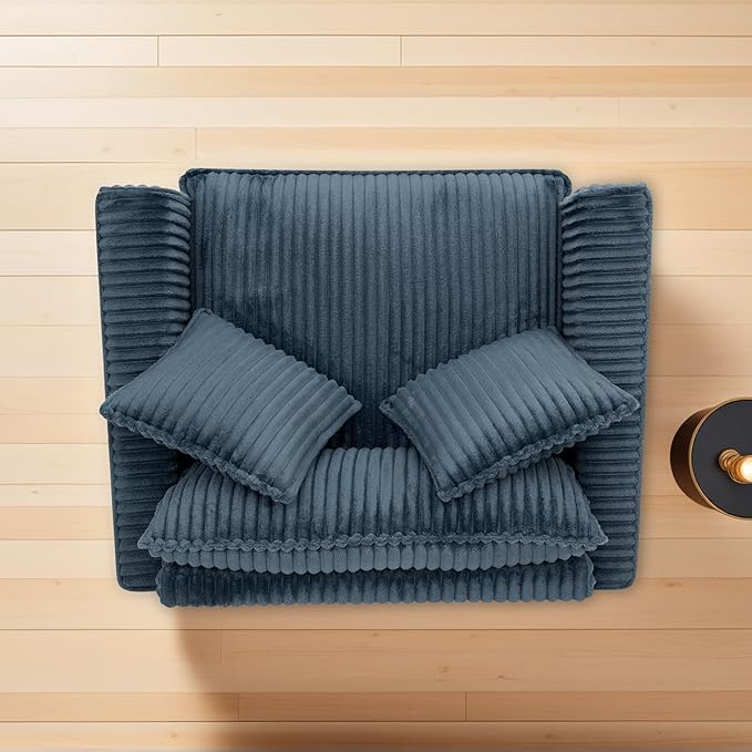 ERYE Living Room Accent Chair Modern Corduroy Upholstered Chair Wider Seat Cushion Leisure Armchair W/2 Pillows and Removable Cover for Home ApartmentBedroomOffice