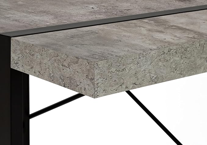 Penau Industrial Computer Desk for Home Office Contemporary Grey Laminate with Black Metal Legs 49 Inches Long