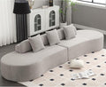 Modern Curved Cloud Sofas with Three Pillows Terrycloth Fabric Upholstered Sofa Combination Sofa Comfy 4 Seat Modular Sofa Minimalist Sofa in Living Room Apartment (Gray *172)