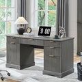 JXQTLINGMU Modern Executive Desk with Storage Wood Home Office Desk with Drawer &amp Cabinet Fluted Computer Writing Desk for Study Living Room Bedroom