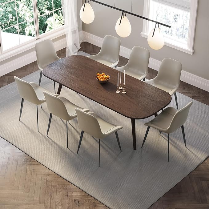 Dining Chair Set of 4 Faux Leather Accent Side Chair with Padded Back Metal Legs for Living Room for Living Room Bedroom Offices