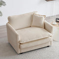 GNIXUU Chenille Single Sofa Chair 41.4 Modern Upholstered Oversized Reading Armchairs with Toss Pillow Deep Seat Comfy Accent Chairs for Bedroom Living Room Apartment Office Beige