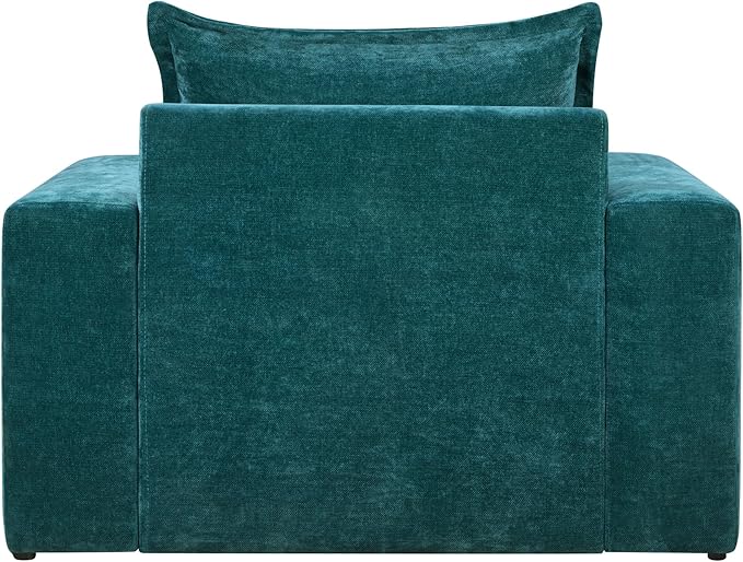 Christopher Knight Home Aylen Modern Chenille Upholstered Accent Chair with Wide Armrests Wooden Living Room Club Chair Bedroom Comfy Reading Chair with Back Pillow Teal Green