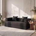 Claiks 4-in-1 Convertible Sofa Bed82 Inch Compression Sofa with Corduroy Fabric Pull Out Sleeper Sofa with 2 Pillows &amp 4 Side Pockets for Living Room Bedroom ApartmentNo Assembly RequiredBlack