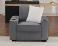 VanAcc Sofa Comfy Couch- Deep Seat Sofa Modern Couch with Cup Holders &amp USB Charging Ports Sofa Chair for Living Room(Ash Grey Corduroy)