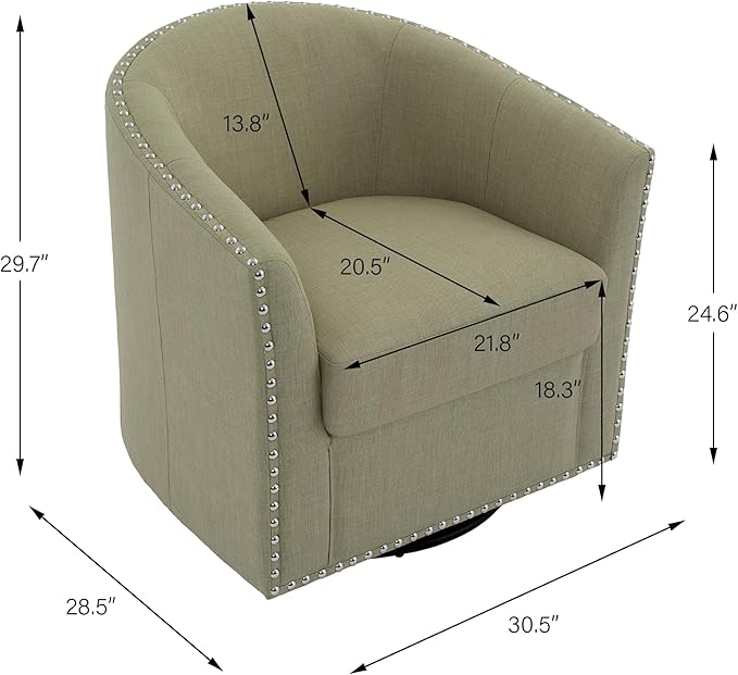 Swivel Barrel Accent Chair Set of 2 Modern Round Small Reading Armchair for Living Room Bedroom-Light Camel