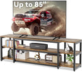 Aquzee 85 inch TV Stand Entertainment Center for 70 75 80 85 TV 75.2 Wide Wood Television Console Table for Living Room Bedroom Gaming Room Rustic Brown