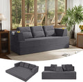 COMAX Futon Sofa Bed Queen 79 Convertible Sofa Bed Couches for Living Room 4 in 1 Folding Boneless Sleeper Corduroy Couch Loveseat Foam in a Box Comfy Foldable Lounge Fold Out Floor Mattress Grey