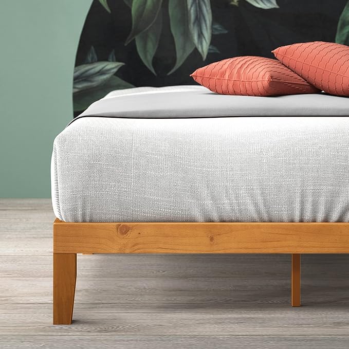Zinus Alexia Wood Platform Bed Frame Solid Wood Foundation No Box Spring Needed Wood Slat Support Easy Assembly Rustic Pine Full