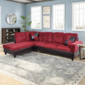 NicBex L Shaped Couch Sectional Couches for Living Room Morden Sofa Couch Upholstered Futon Sofa Bed with Chaise and Back Cushions for Reception Room and Apartment Red and Black