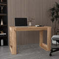 Lacey Rectangle Computer Desk Smokey Oak - Compact Home Office Work Desk for Ample Legroom &amp Stylish Study Space
