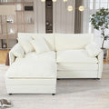 L Shaped Sectional Sofa Cloud Couch for Living Room 75 Chenille Comfy Boucle Modular loveseat Sofa Modern Upholstery Sofa with Ottoman &amp Memory Foam Beige White