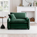 Oversized Deep Seat Single Sofa Chair 46 in Stylish Accent Couch Chair with One Throw Pillow Upholstered Corduroy Fabric Comfy Armchair for Living Room Bedroom Green