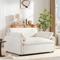 50*43 Oversized Chenille Single Sofa Chair Wide and Deep Seat Accent Chair Modern Upholstered Comfy Armchair Color Blocking Couch Lounge with Pillows for Living Room Apartment Bedroom Cream