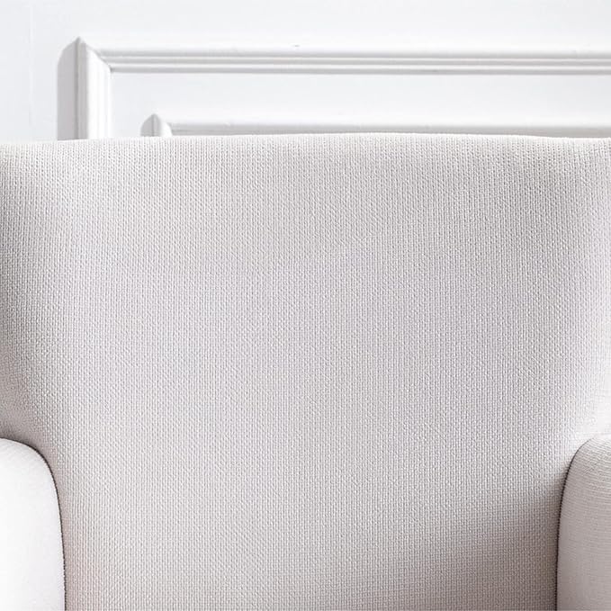 Generic Armchair Modern Accent Sofa Chair with Linen SurfaceLeisure Chair with Solide Wood feet for Living Room Bedroom StudioWhite