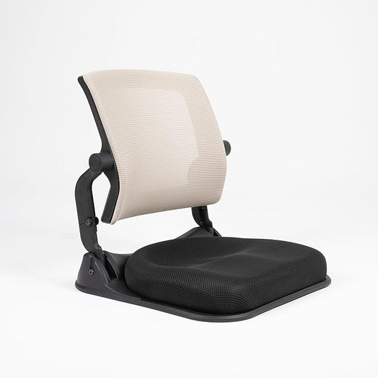 Patented Floor Chair with Back Support - Foldable Orthopedic Floor Chair for Adults/Children - Japanese Legless Seat for Meditation TV Pelvic Adjustment - Recliner with Back Support (Gray)