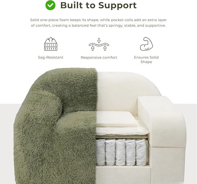 Furniture of America Fexon Modern Upholstered 1-Seater Foam Sofa Chair with Curved Arm Compressed Couch in a Box No Assembly Required for Living Room Home Theater and Office Sage Green