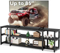Aquzee 85 inch TV Stand Entertainment Center for 70 75 80 85 TV 75.2 Wide Wood Television Console Table for Living Room Bedroom Gaming Room Black