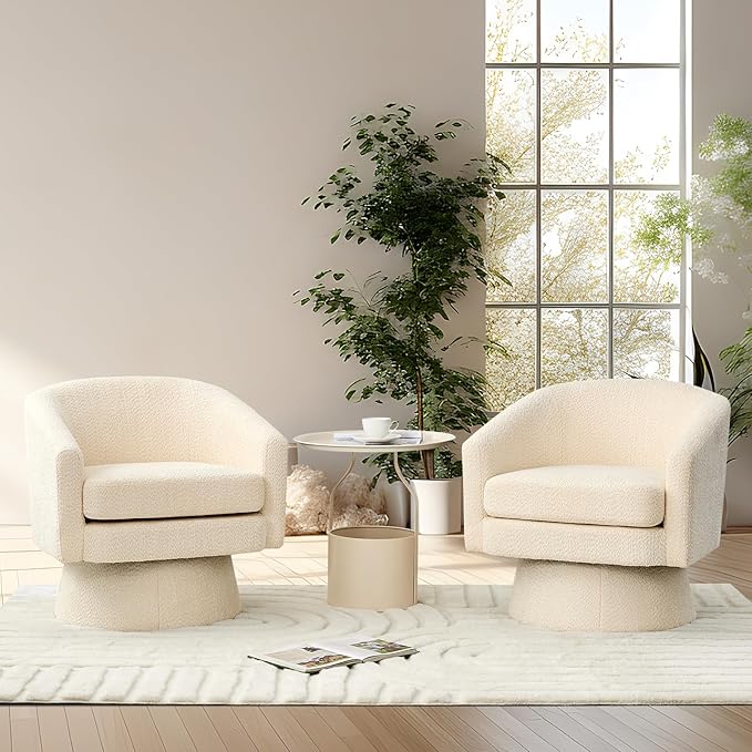 Swivel Accent Chair 360° Chenille Swivel Lounge Reading ChairModern Single Sofa Lounge Armchair Club Chair with Storage Space for Living Room Bedroom Office