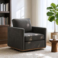 Chenille Swivel Chair 30.7 W Modern Accent Upholstered Chair Single Sofa Armchair for Office Living Room Bedroom Dark Grey.