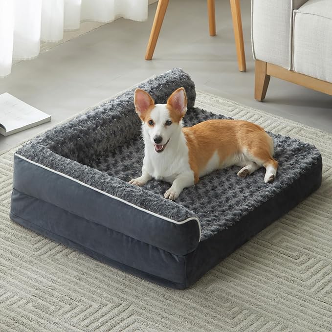 BFPETHOME Orthopedic Dog Beds for Large Dogs-Waterproof Sofa Dog Bed with Removable Washable Cover Large Pet Bed with Waterproof Lining and Nonskid Bottom Pet Bed for Dogs