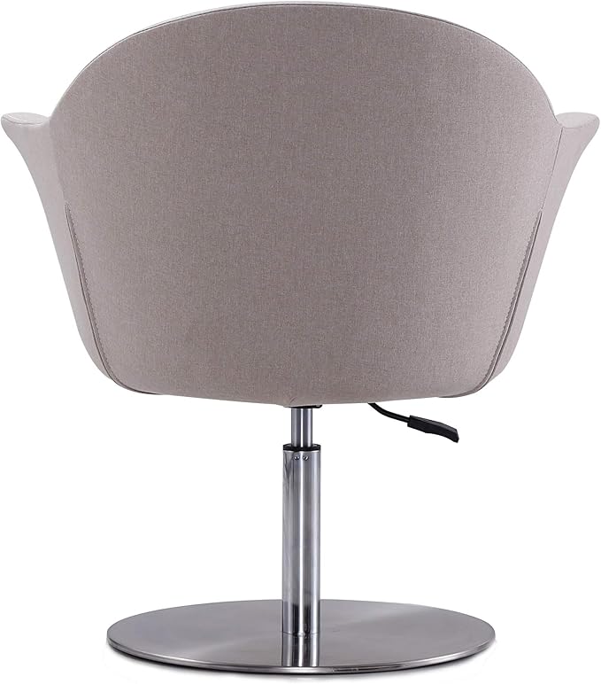 Manhattan Comfort Voyager Adjustable Swivel Accent Chair Set of 2 with 360° Turn Mid-Century Modern Design Woven Upholstery and Removable Cushion Ideal for Living Room or Home Office Barley