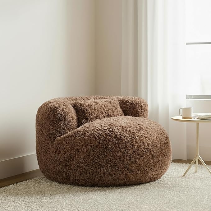 CHITA Compact Expandable Lounge Chair with Pillow Ideal for Living Room Rust