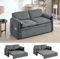 63 Velvet Pull Out Sofa Bed 3-in-1 Convertible Futon Loveseat Queen Sleeper Sofa Couch Bed with Adjustable Backrest USB Ports &amp Side Pockets Modern Sofas for Living Room Apartment Light Grey