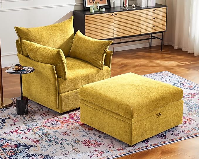 ABCASA Modular Sectional Sofa Couch Seat Base Yellow