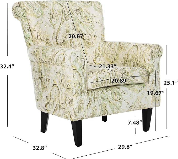 Safavieh Mercer Collection Hazina Wood Grey and Espresso Club Chair