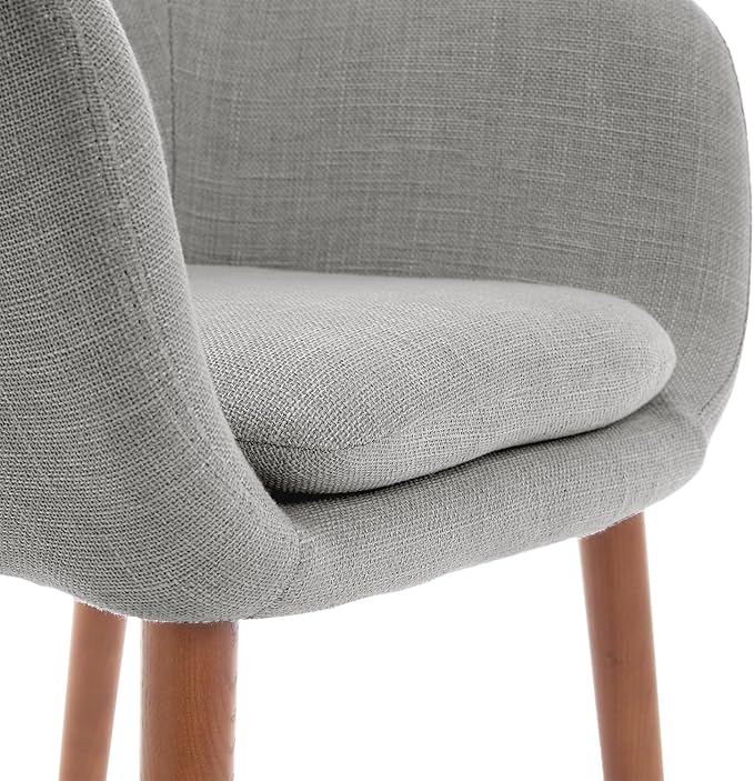 Elle Decor Roux Mid-Century Living Room Accent Armchair Soft Sofa Upholstered Linen Fabric Cushion Seat Chair