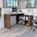 L Shaped Computer Desk Gaming Table Corner Desk 49 Inch PC Writing Black Desk Study Desks with CPU Stand Side Bag Reversible for Home Office Dorm Small Space (Brown)