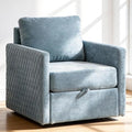 Aoiy &amp Wifon 29.5''W Swivel Accent Chair Comfy Modern Square Arm Chair with Hidden Storage for Living Room/Bedroom/Office Chenille Blue