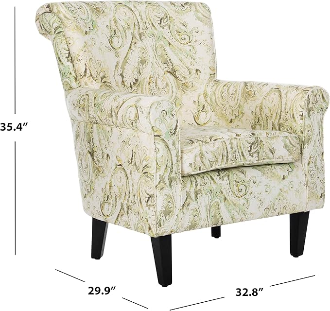 Safavieh Mercer Collection Hazina Wood Grey and Espresso Club Chair