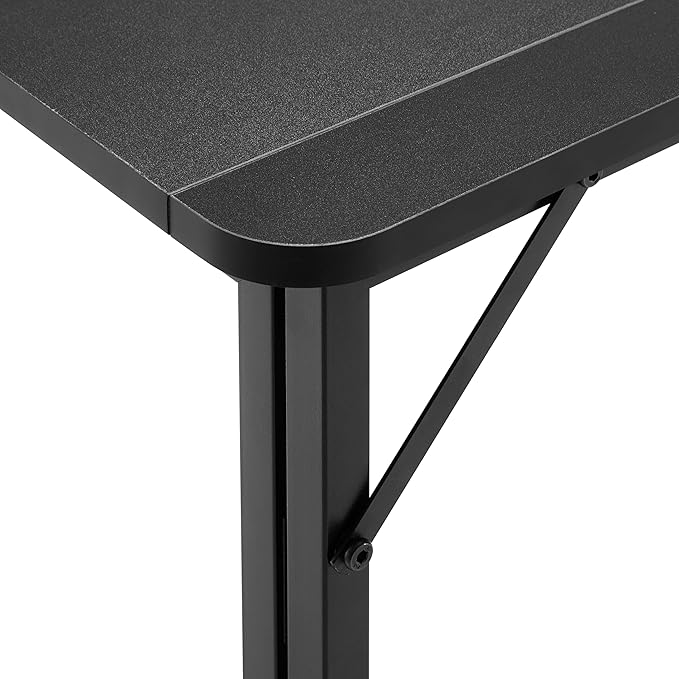 Mobile Small Rolling Computer Desk Folding Laptop Cart Table with Wheels Portable Foldable Desk for Small Spaces Compact Rolling Office for Couch Bed Study Home (Black31.5L × 15.75W × 29.53H)