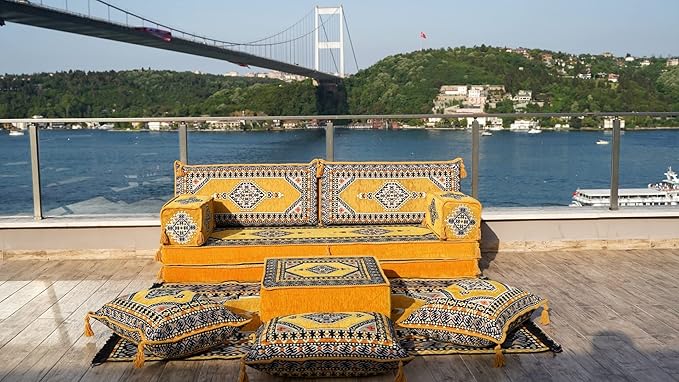 arabicsofa Arabic Jalsa Floor Sofa – Traditional Handmade Floor Cushion Sofa for Living Room